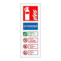 D Powder fire extinguisher Identification Sign