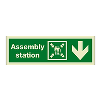 Assembly station arrow down (Marine Sign)