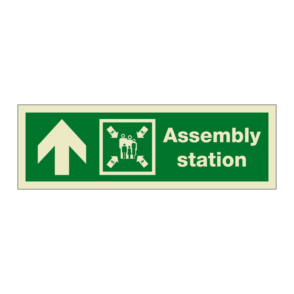 Assembly station arrow up (Marine Sign)