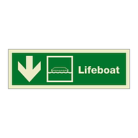 Lifeboat with Down Directional Arrow (Marine Sign)
