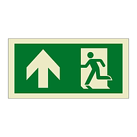 Evacuation Route Running Man with Arrow Up (Marine Sign)