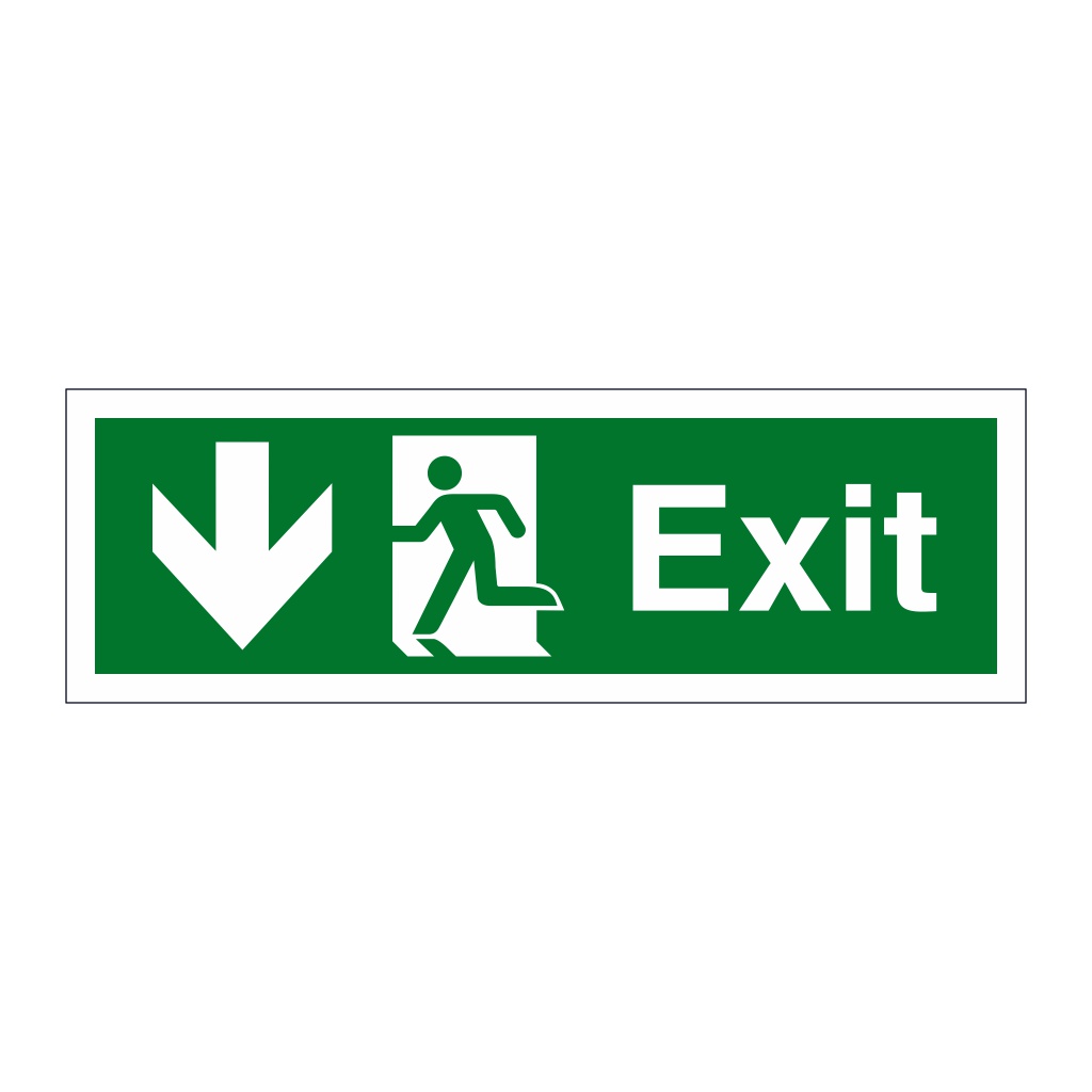 Exit arrow down sign