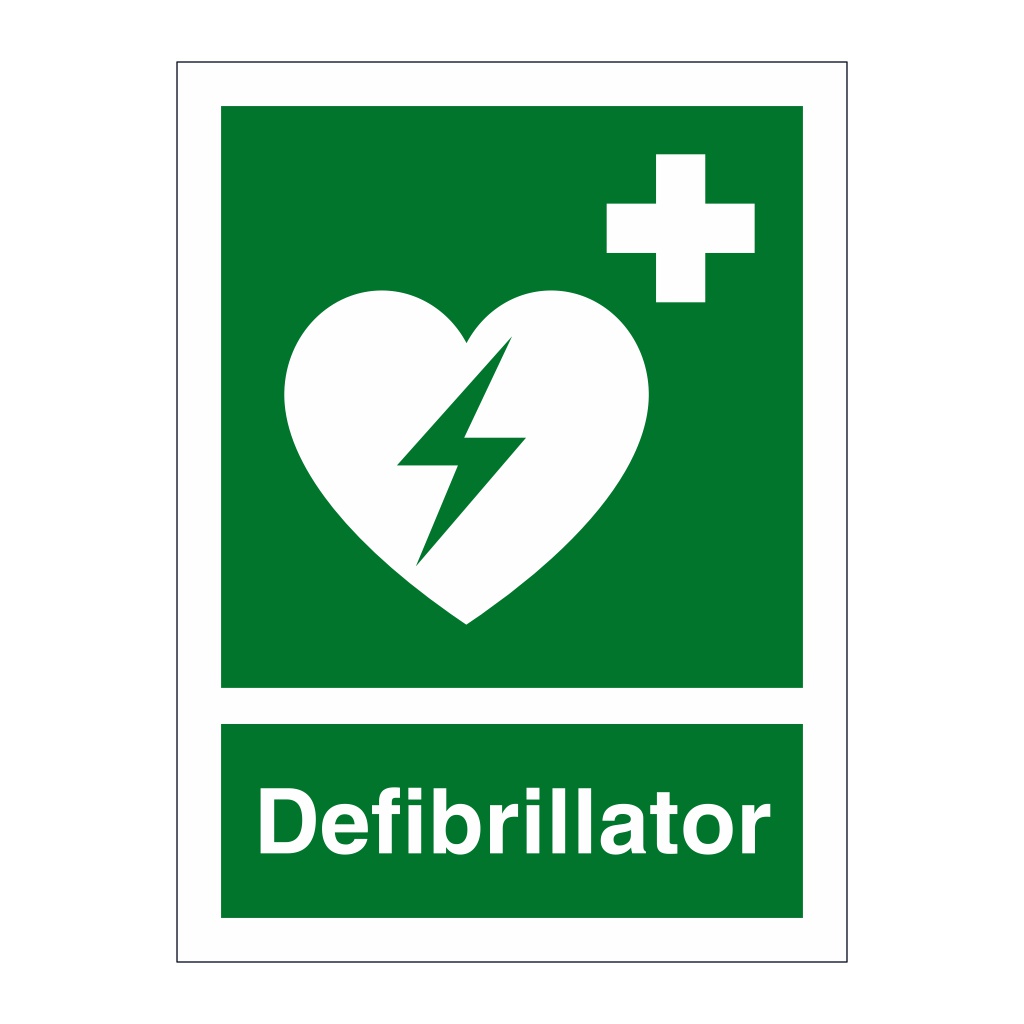 Defibrillator sign Manufactured by British Safety Signs