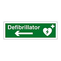 Defibrillator arrow left sign