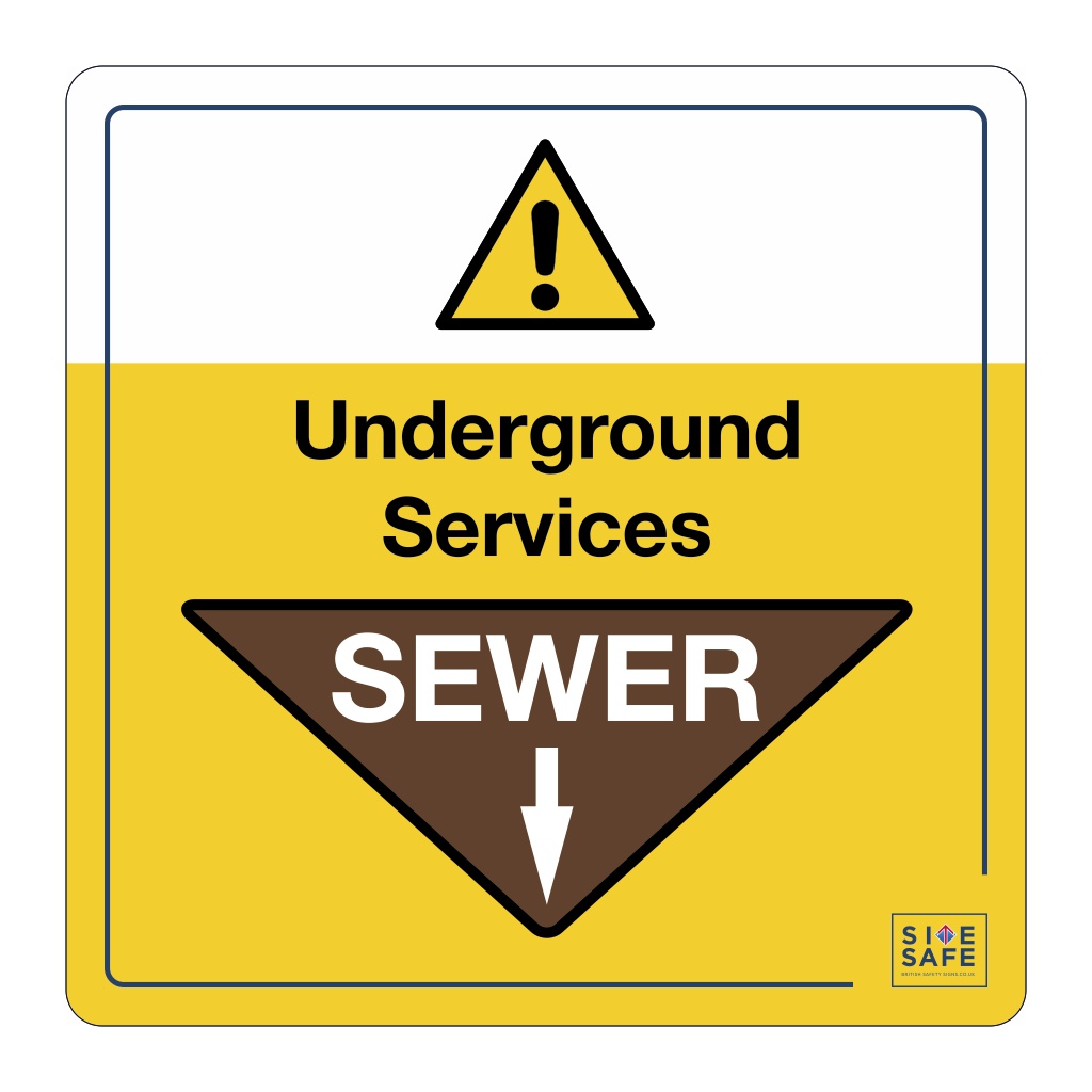 Site Safe - Underground services Sewer sign