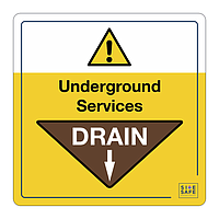 Site Safe - Underground services Drain sign