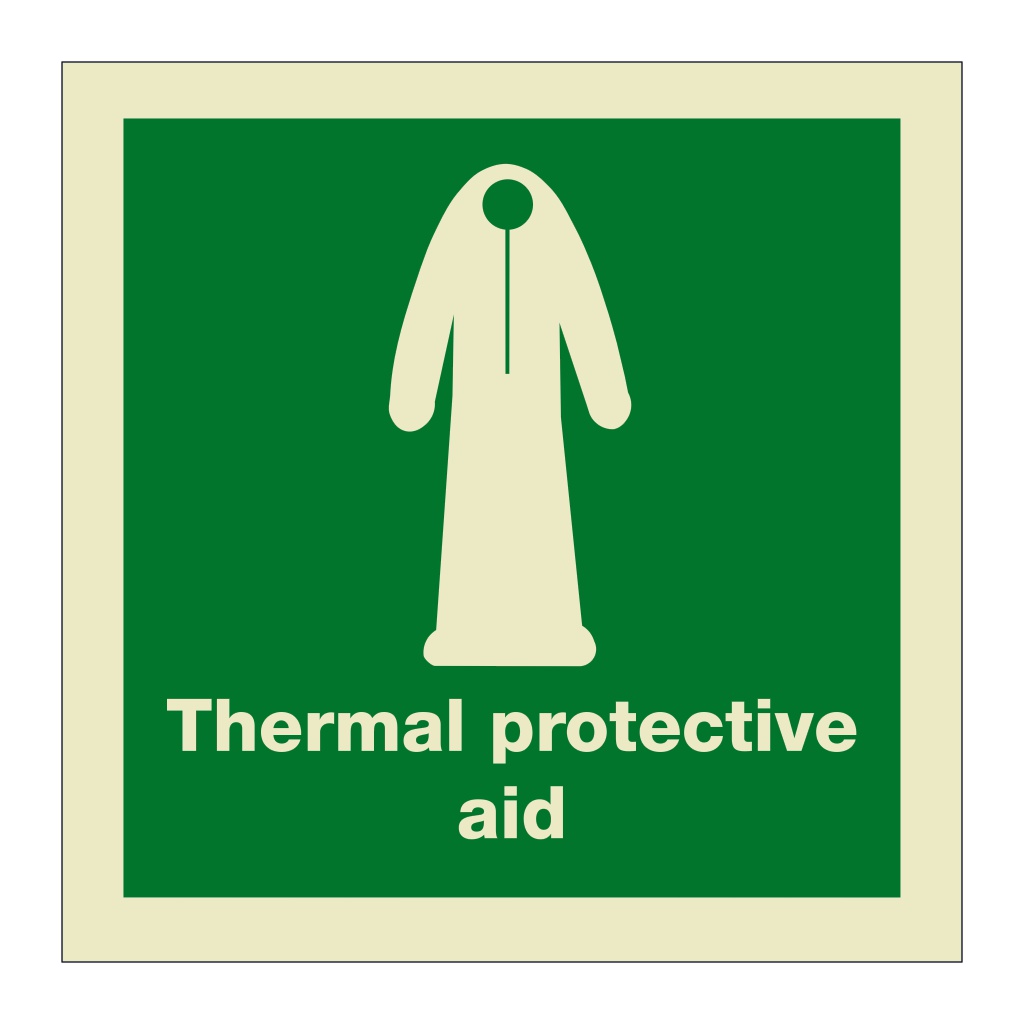 Thermal protective aid with text (Marine Sign)