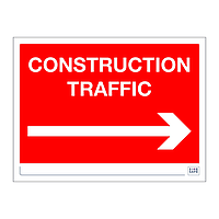 Site Safe - Construction traffic Arrow right sign