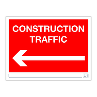 Site Safe - Construction traffic arrow left sign