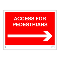 Site Safe - Access for pedestrians arrow right sign