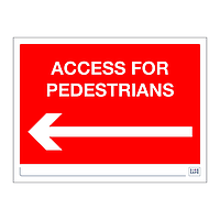 Site Safe - Access for Pedestrians Arrow left sign