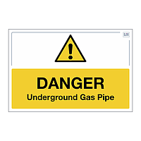 Site Safe - Danger Underground gas pipe sign