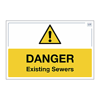 Site Safe - Danger Existing sewers sign