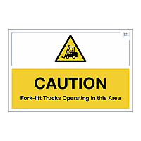 Site Safe - Caution Fork-lift trucks operating sign