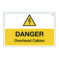 Site Safe - Danger Overhead cables sign