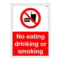 Site Safe - No eating drinking or smoking sign