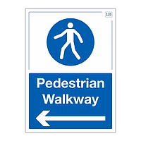 Site Safe - Pedestrian walkway Arrow left sign