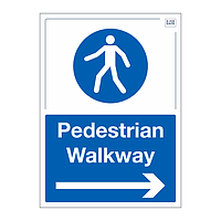Site Safe - Pedestrian walkway Arrow right sign