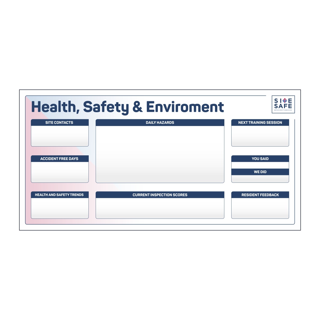 Site Safe - Health Safety & Environment Noticeboard