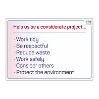 Site Safe - Help us be a considerate project sign