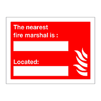 The nearest fire marshal is located sign