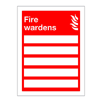 Fire wardens sign