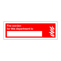 Fire warden for this department is sign