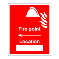 Fire point location arrow left sign