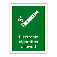 Electronic cigarettes allowed sign