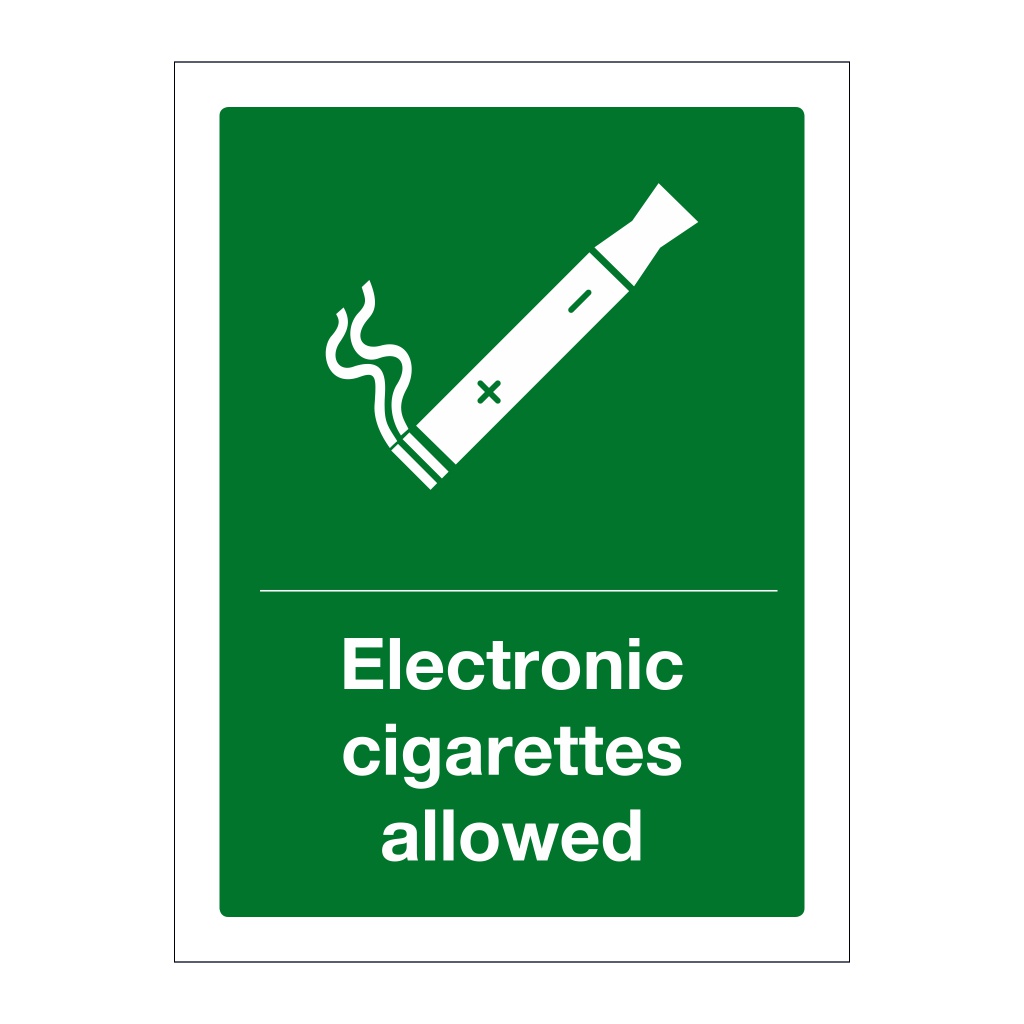 Electronic cigarettes allowed sign