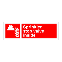 Sprinkler stop valve inside sign