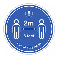 Please stay 2m apart Covid 19 floor graphic