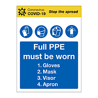 Full PPE must be worn Covid-19 sign