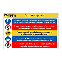 Site Safety board Covid-19 sign