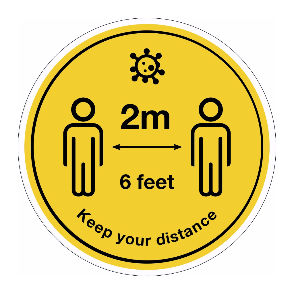 Keep your distance 2m floor sign | British Safety Signs