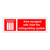 Area equipped with fixed fire extinguishing system sign