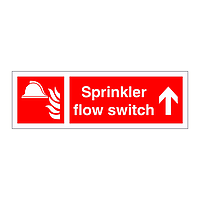 Sprinkler flow switch arrow up sign