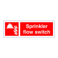 Sprinkler flow switch sign