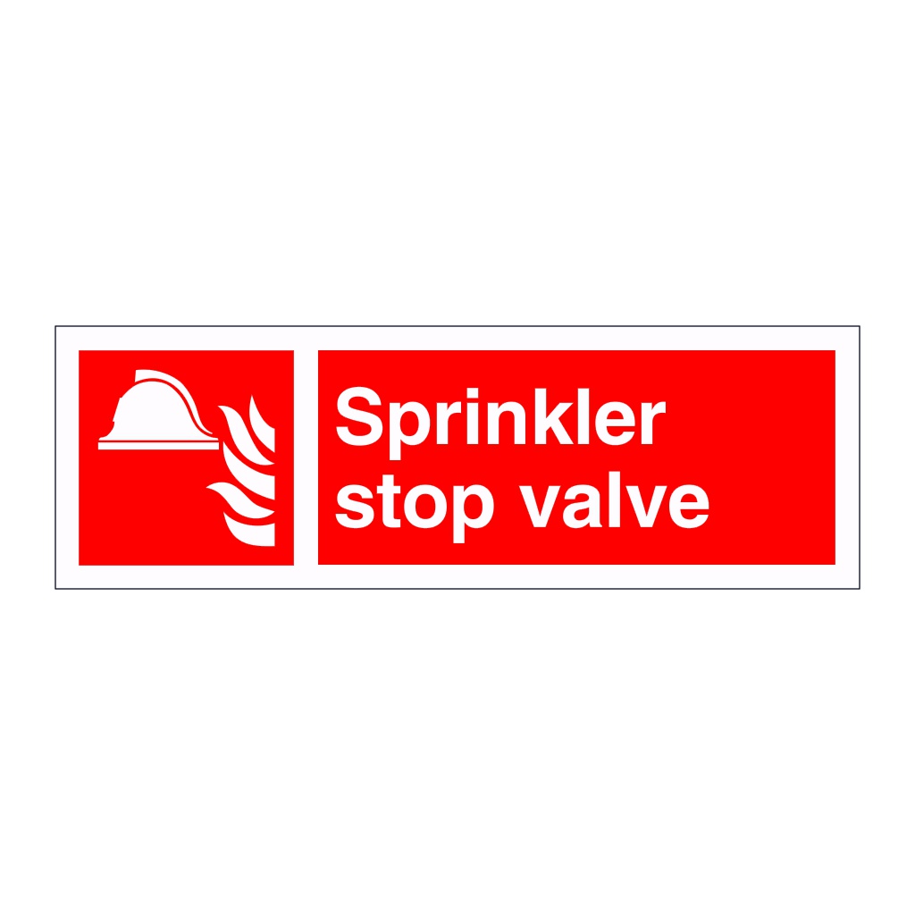 Sprinkler stop valve sign