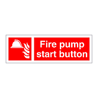 Fire pump start button sign