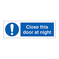 Close this door at night sign