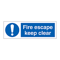 Fire escape keep clear sign