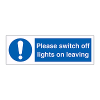 Please switch off lights on leaving sign