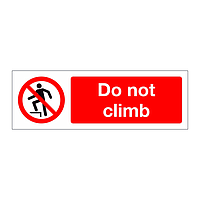 Do not climb sign