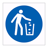 Use litter bin symbol sign