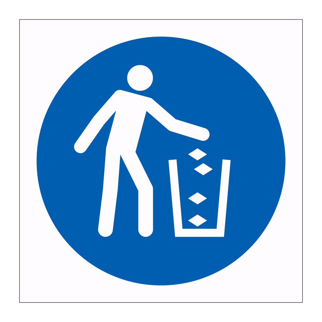 Use litter bin symbol sign