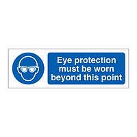 Eye protection must be worn beyond this point sign