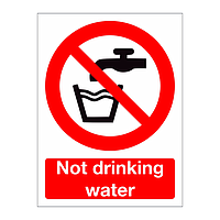 Not drinking water sign