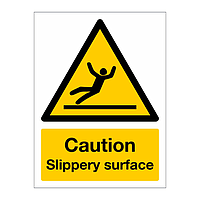 Caution Slippery surface sign