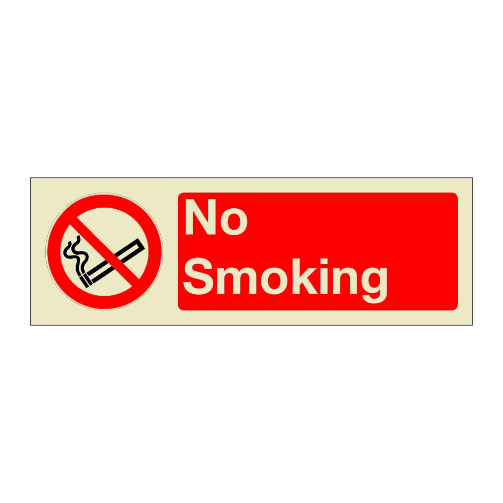 No smoking with text (Marine Sign)